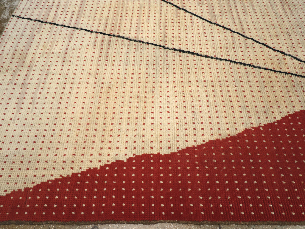 Vintage Czech Art Deco Large Room Size Carpet By Antonin Kybal, No.30824 - Staging