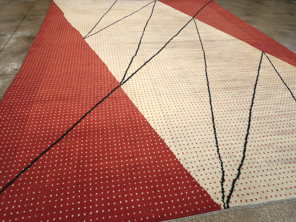 Vintage Czech Art Deco Large Room Size Carpet By Antonin Kybal, No.30824 - Staging