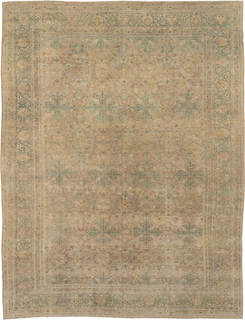 Antique Persian Mashad Room Size Carpet, No.30826 - Staging