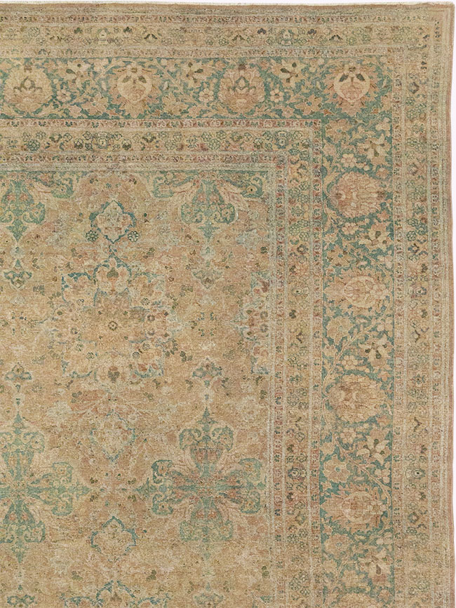 Antique Persian Mashad Room Size Carpet, No.30826 - Staging