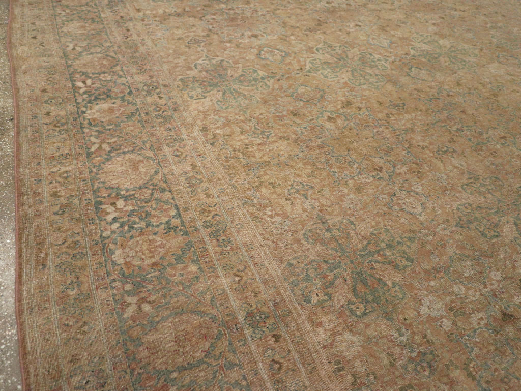 Antique Persian Mashad Room Size Carpet, No.30826 - Staging