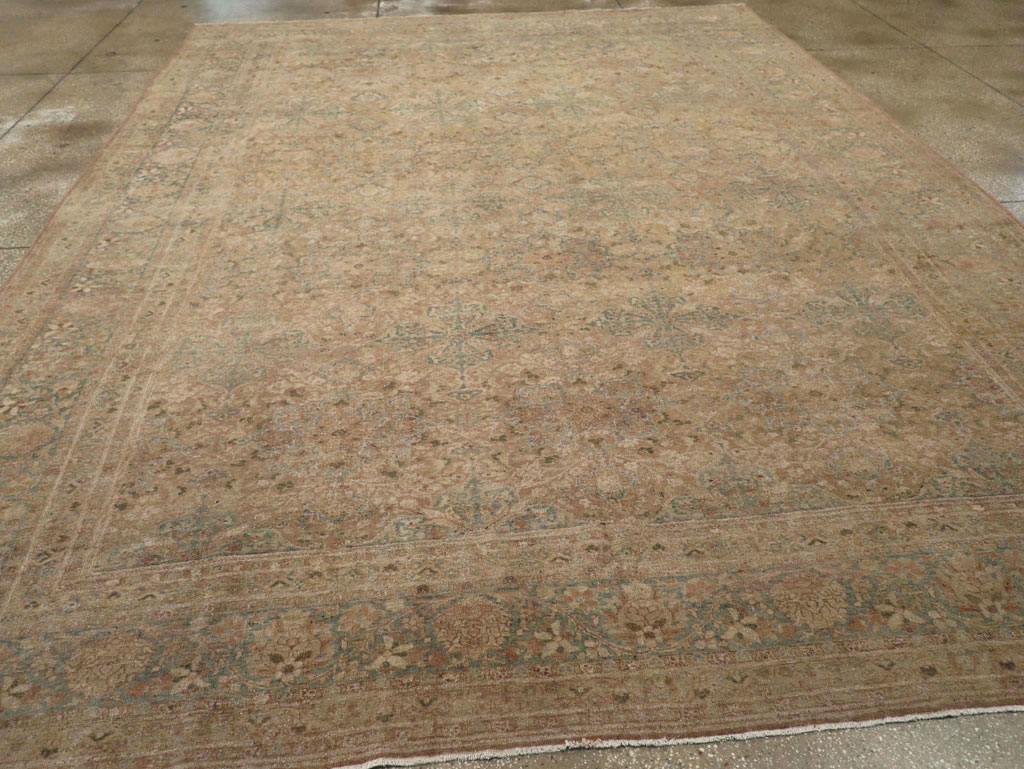 Antique Persian Mashad Room Size Carpet, No.30826 - Staging
