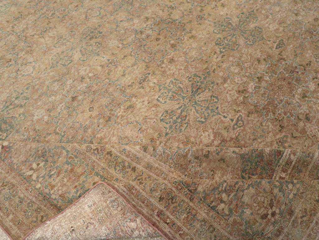 Antique Persian Mashad Room Size Carpet, No.30826 - Staging