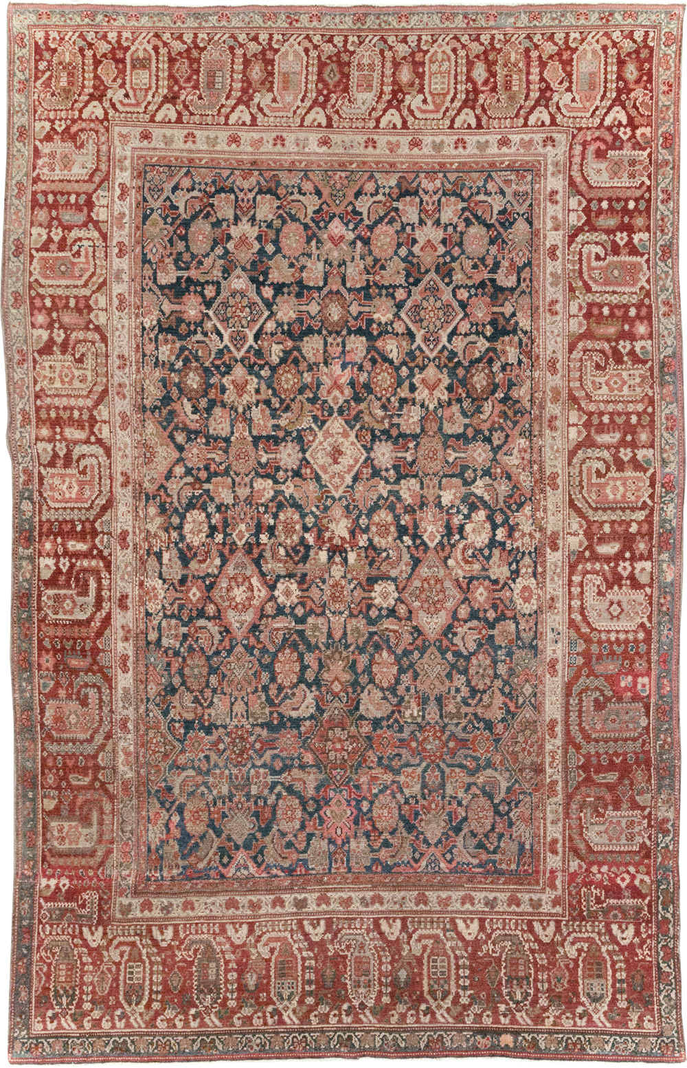 Antique Persian Malayer Accent Carpet, No.30829 - Staging