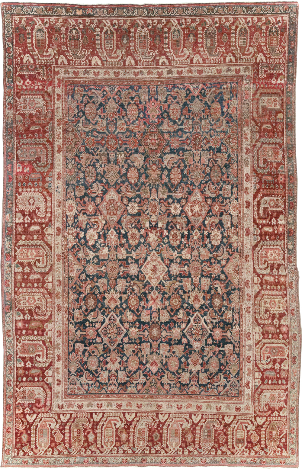 Antique Persian Malayer Accent Carpet, No.30829 - Staging