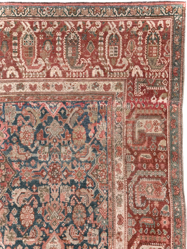 Antique Persian Malayer Accent Carpet, No.30829 - Staging