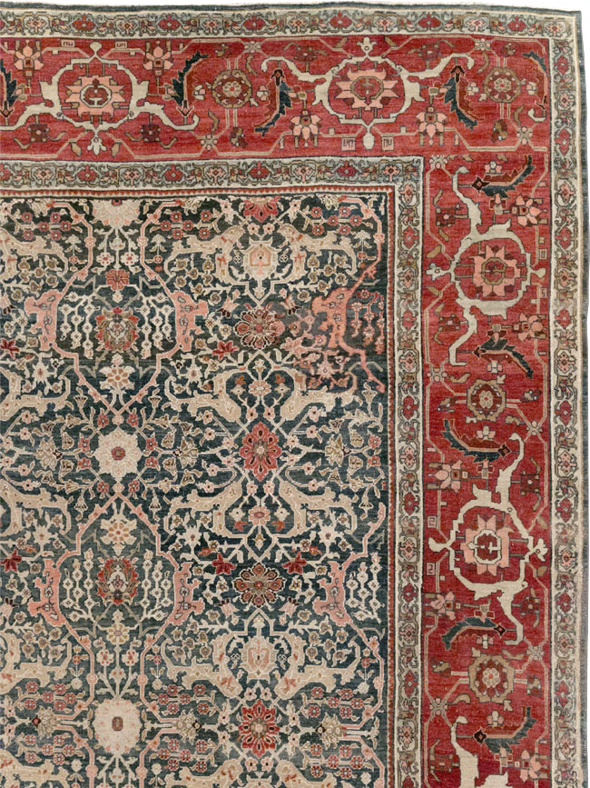 Antique Persian Bidjar Oversize Carpet, No.30830 - Staging