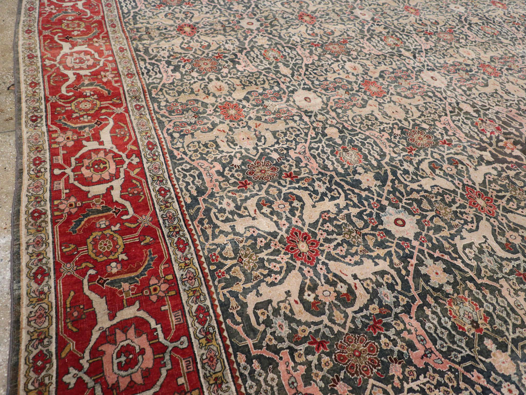 Antique Persian Bidjar Oversize Carpet, No.30830 - Staging