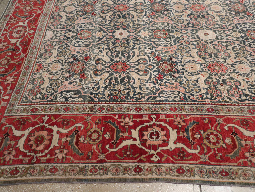Antique Persian Bidjar Oversize Carpet, No.30830 - Staging