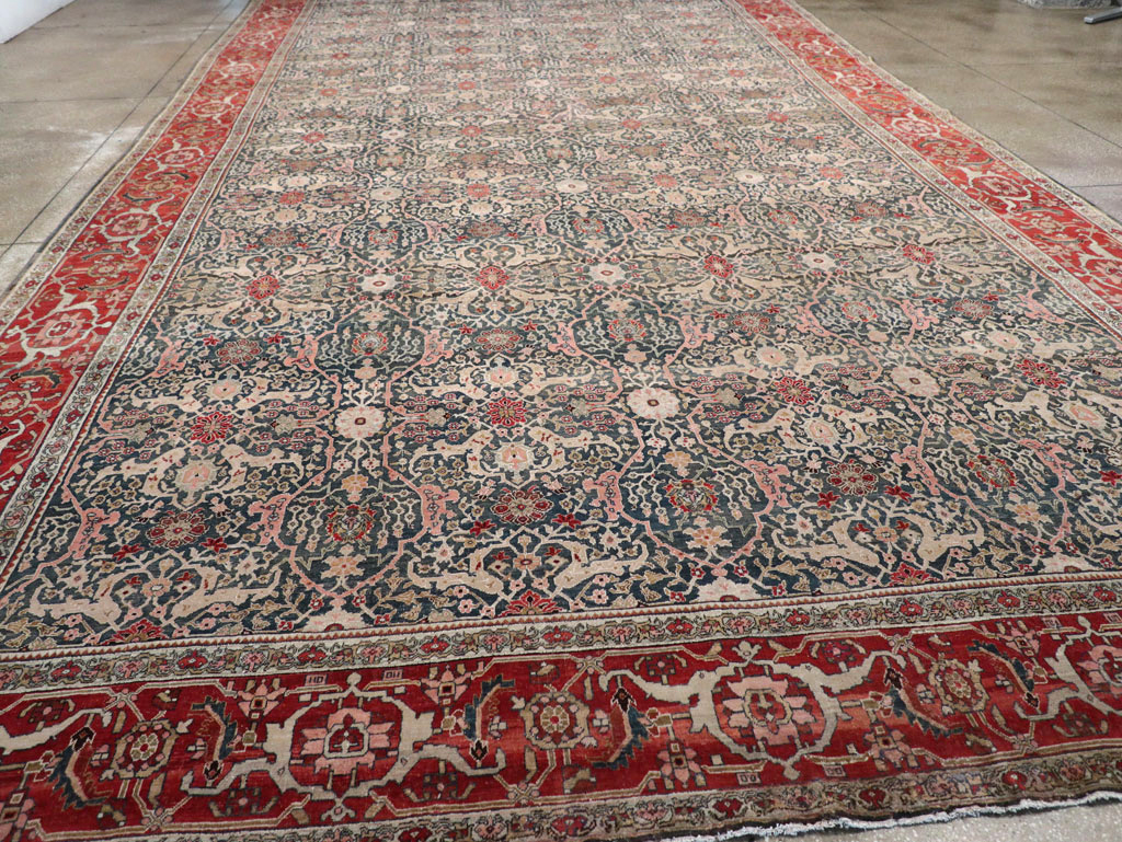 Antique Persian Bidjar Oversize Carpet, No.30830 - Staging