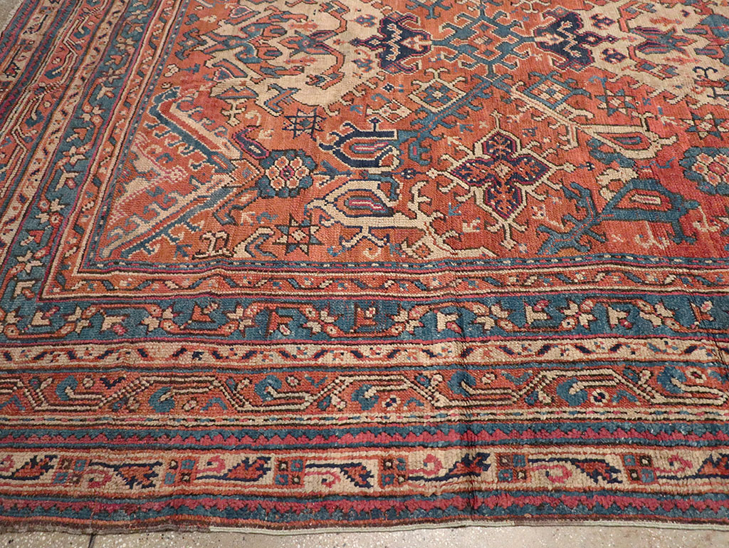 Antique Turkish Oushak Oversize Square Carpet, No.30832 - Staging