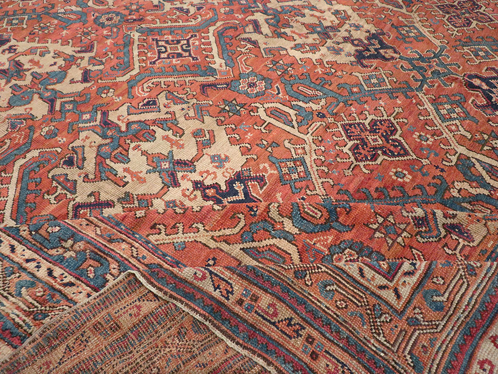 Antique Turkish Oushak Oversize Square Carpet, No.30832 - Staging