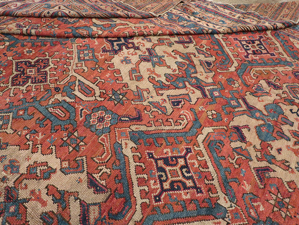 Antique Turkish Oushak Oversize Square Carpet, No.30832 - Staging