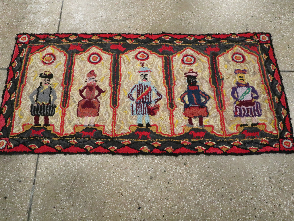 Vintage American Pictorial Hook Rug, No.30833 - Staging