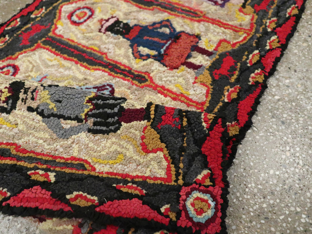 Vintage American Pictorial Hook Rug, No.30833 - Staging