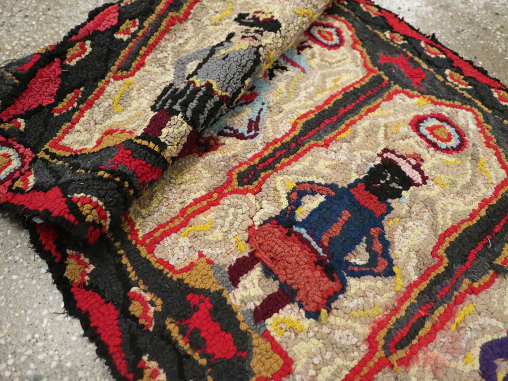 Vintage American Pictorial Hook Rug, No.30833 - Staging