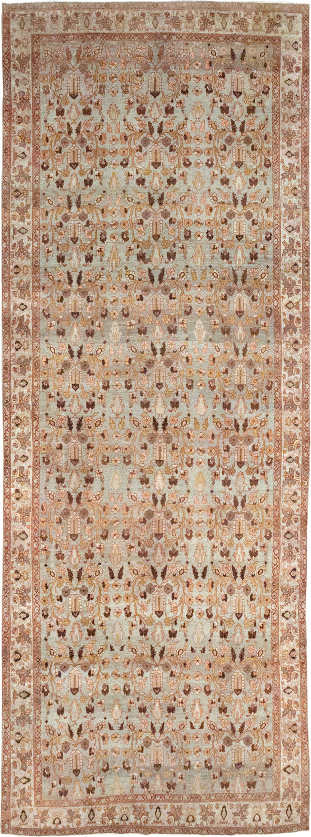 Antique Persian Bibikabad Wide Gallery Runner, No.30836 - Staging