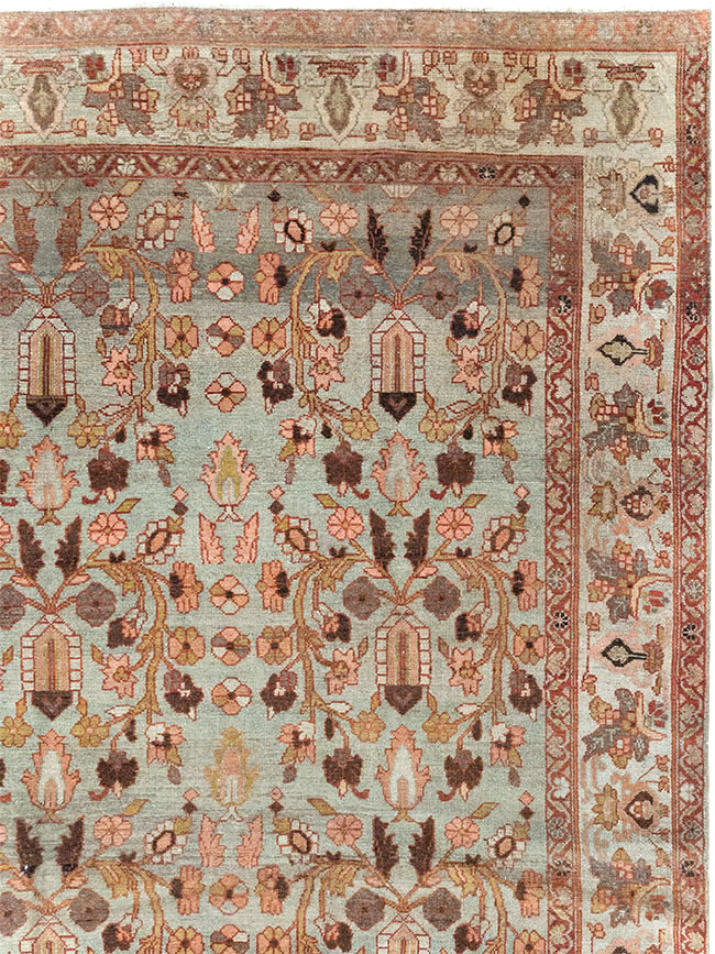 Antique Persian Bibikabad Wide Gallery Runner, No.30836 - Staging