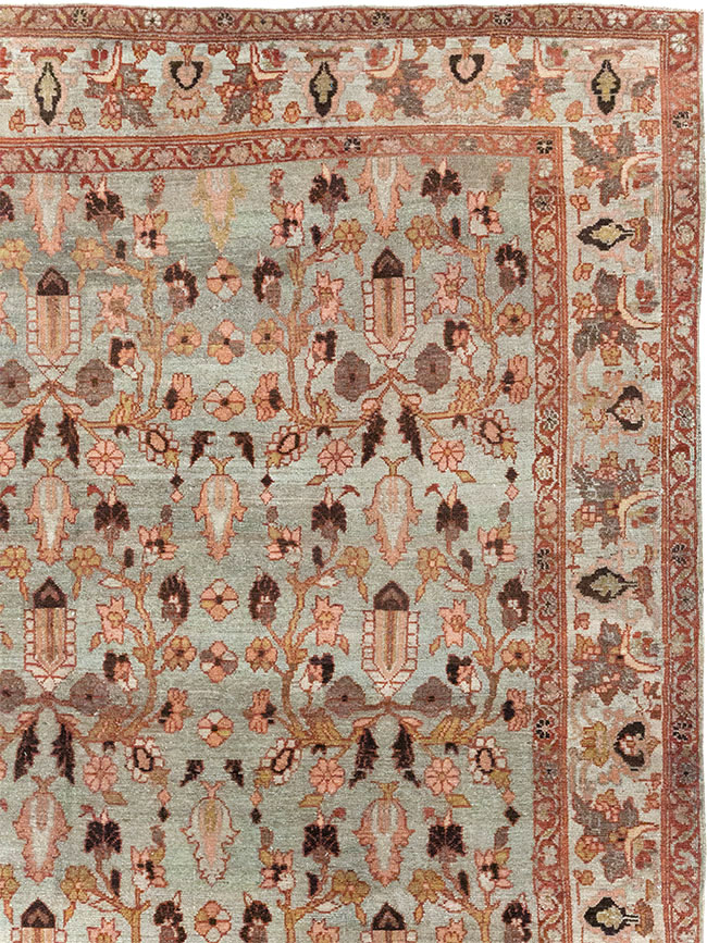Antique Persian Bibikabad Wide Gallery Runner, No.30836 - Staging