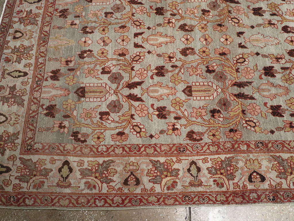 Antique Persian Bibikabad Wide Gallery Runner, No.30836 - Staging