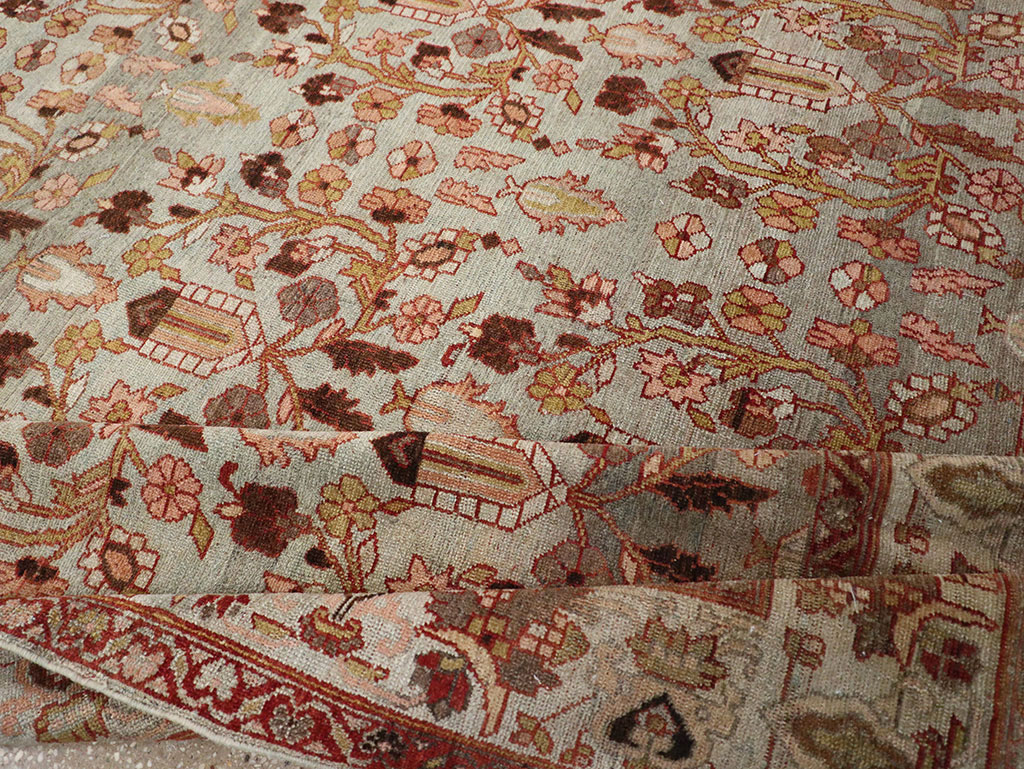 Antique Persian Bibikabad Wide Gallery Runner, No.30836 - Staging