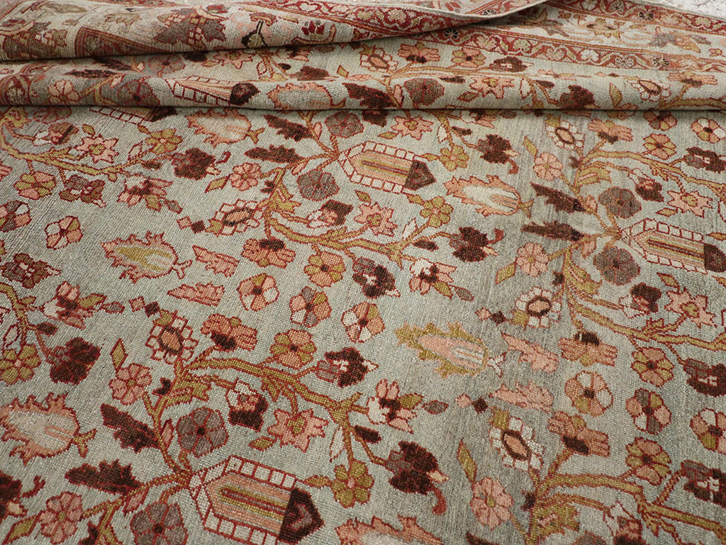 Antique Persian Bibikabad Wide Gallery Runner, No.30836 - Staging