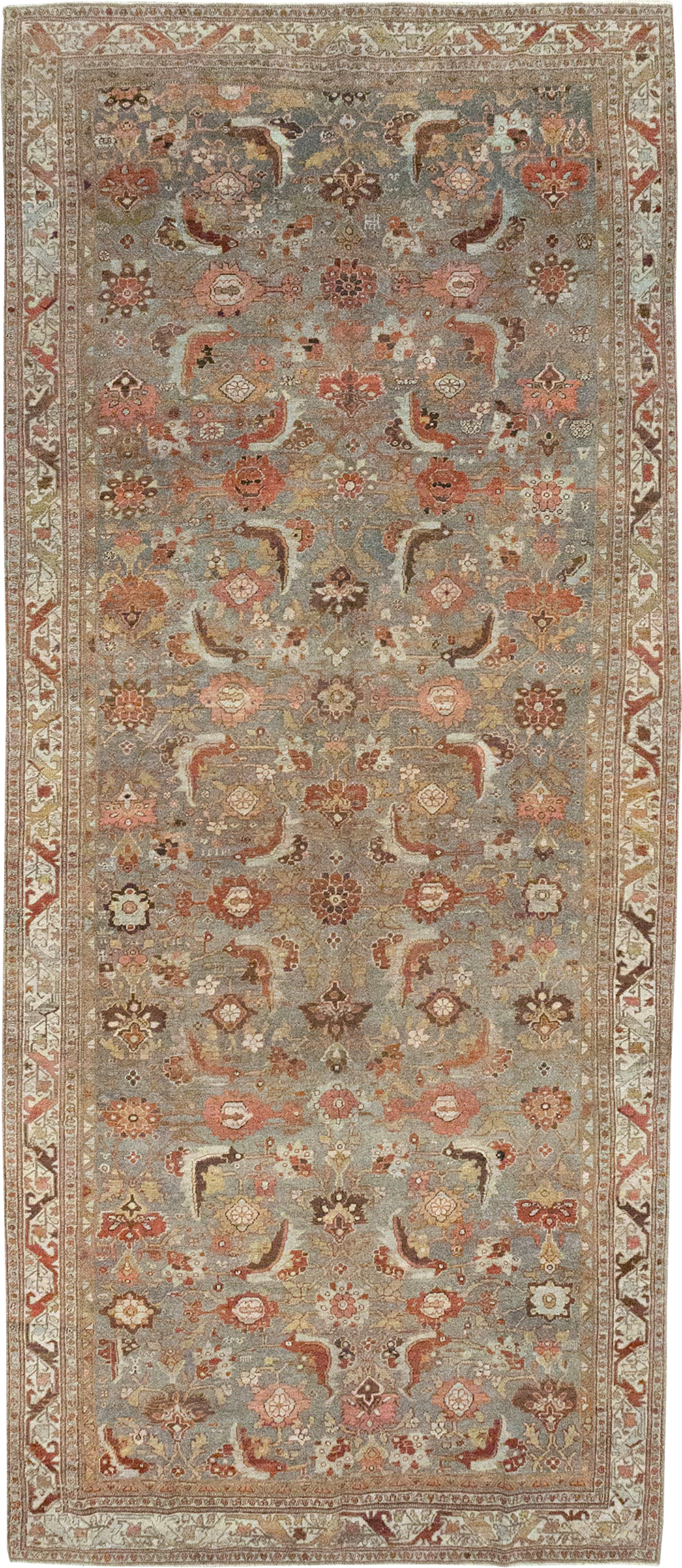 Antique Persian Bidjar Wide Gallery Runner, No.30837 - Staging