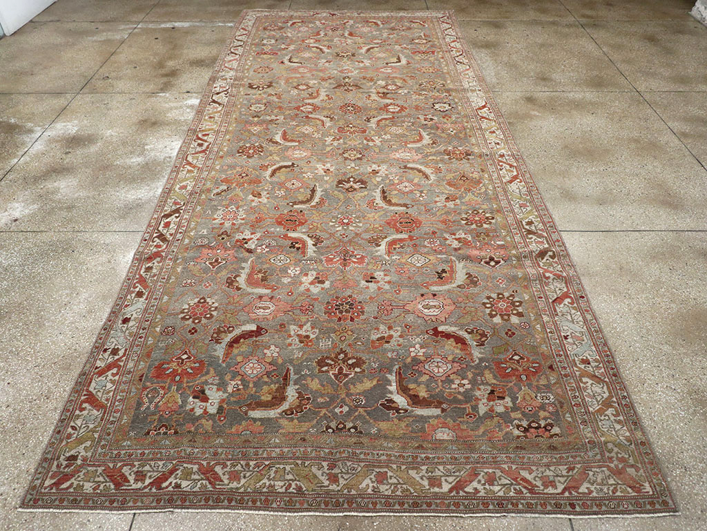 Antique Persian Bidjar Wide Gallery Runner, No.30837 - Staging