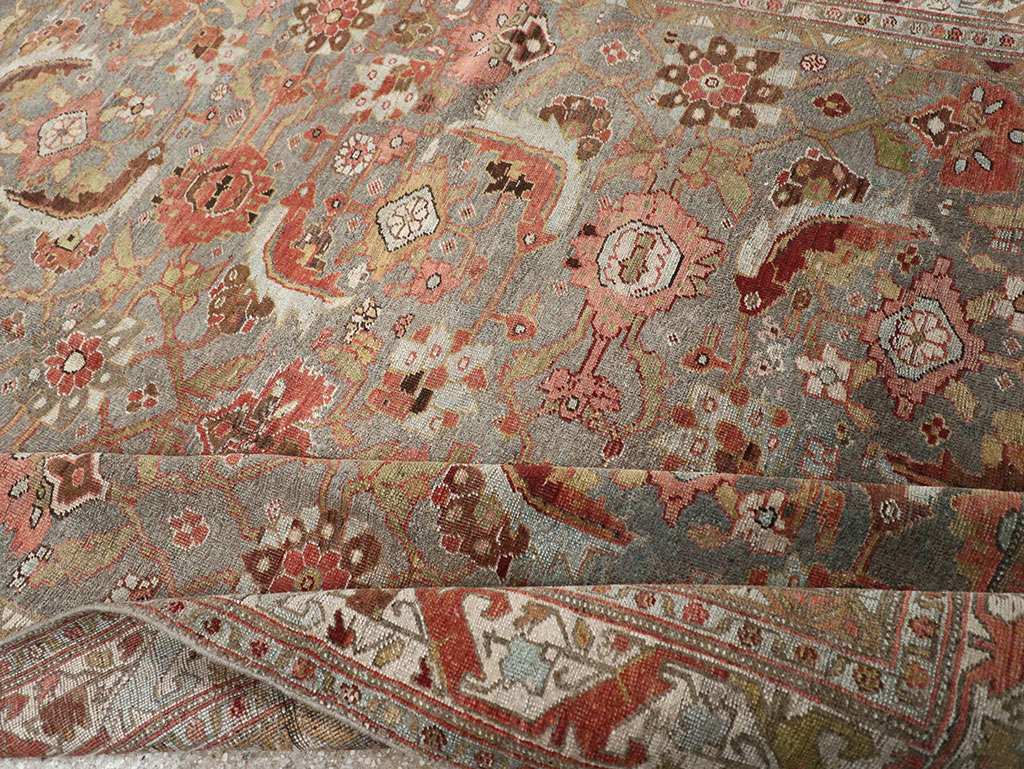 Antique Persian Bidjar Wide Gallery Runner, No.30837 - Staging