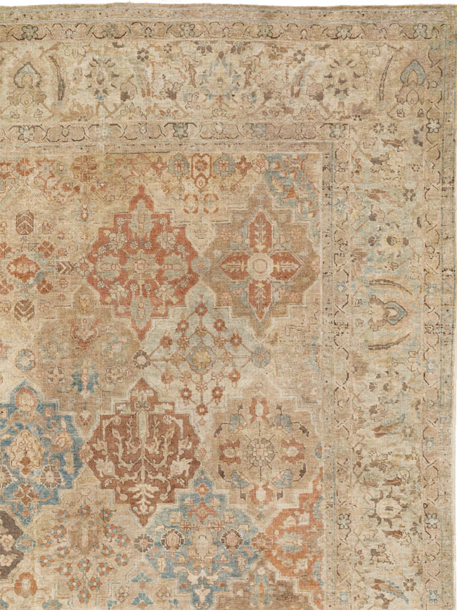 Antique Persian Tabriz Room Size Carpet, No.30840 - Staging