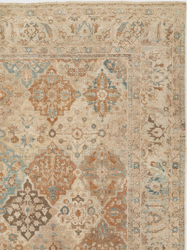 Antique Persian Tabriz Room Size Carpet, No.30840 - Staging