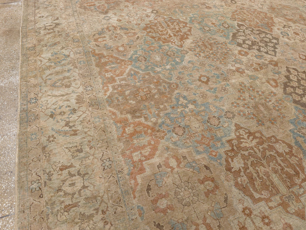 Antique Persian Tabriz Room Size Carpet, No.30840 - Staging