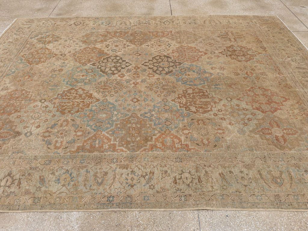 Antique Persian Tabriz Room Size Carpet, No.30840 - Staging