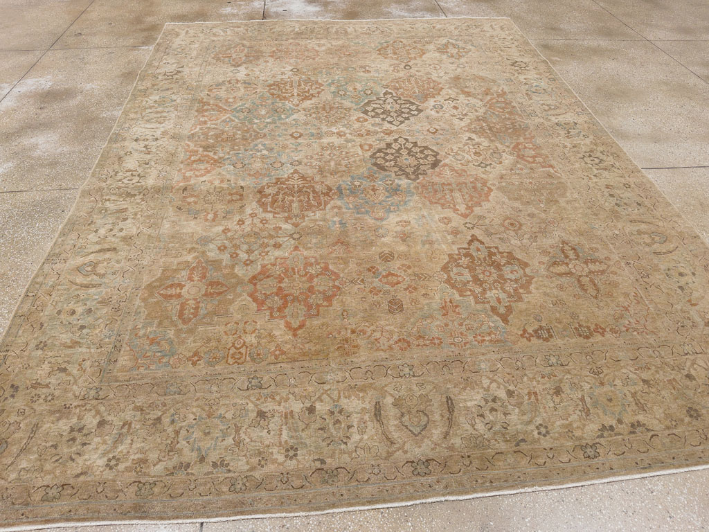 Antique Persian Tabriz Room Size Carpet, No.30840 - Staging