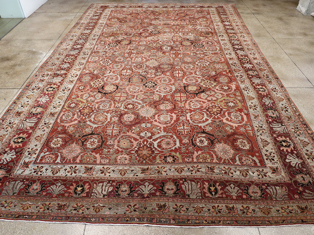 Antique Persian Bidjar Oversize Carpet, No.30842 - Staging