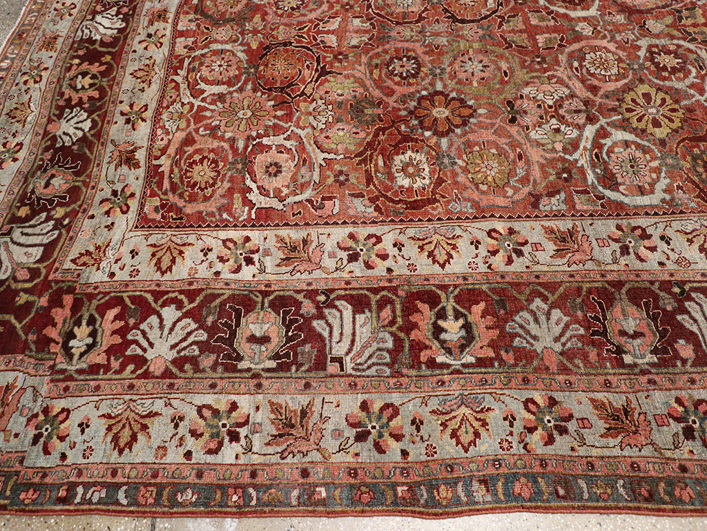 Antique Persian Bidjar Oversize Carpet, No.30842 - Staging