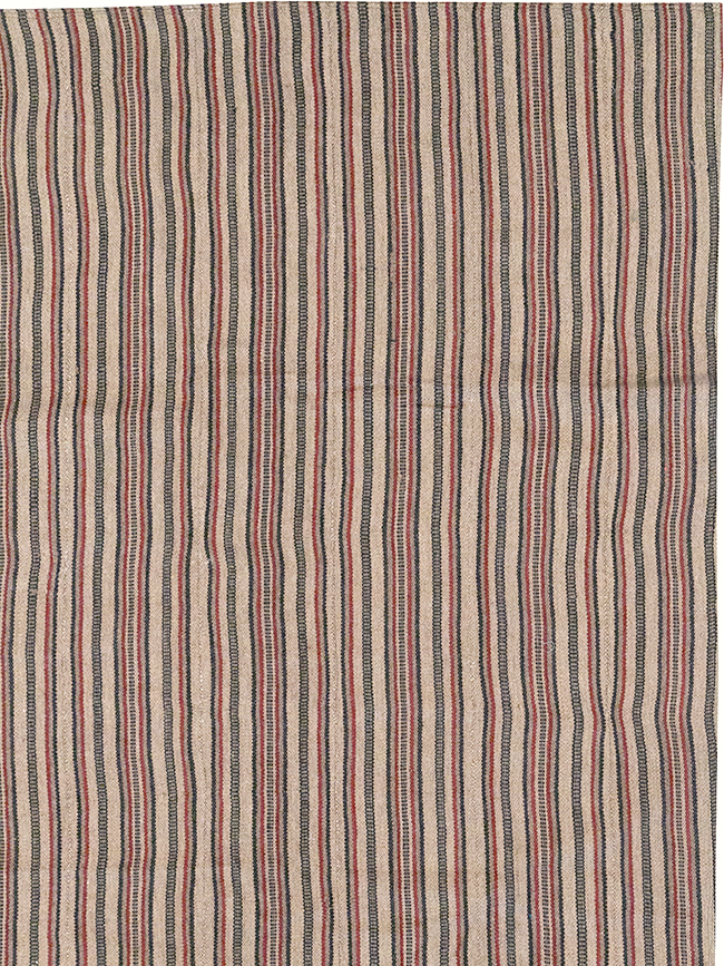 Vintage Persian Flatweave Kilim Room Size Carpet, No.30843 - Staging
