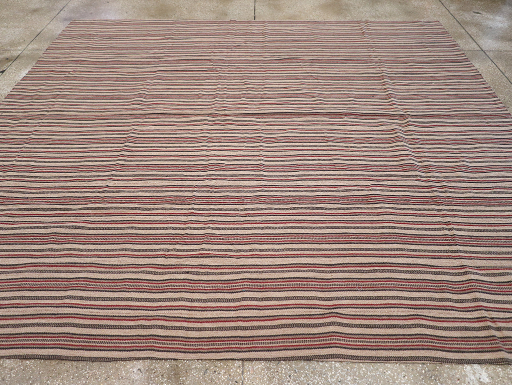 Vintage Persian Flatweave Kilim Room Size Carpet, No.30843 - Staging