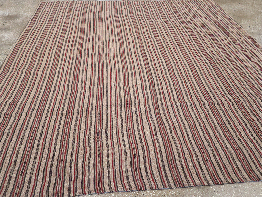 Vintage Persian Flatweave Kilim Room Size Carpet, No.30843 - Staging