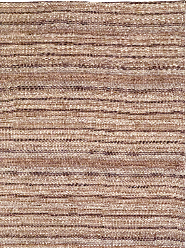 Vintage Persian Flatweave Kilim Square Room Size Carpet, No.30844 - Staging