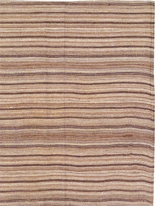 Vintage Persian Flatweave Kilim Square Room Size Carpet, No.30844 - Staging