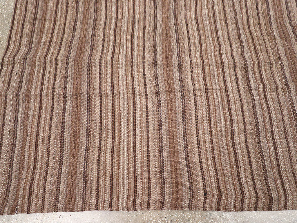 Vintage Persian Flatweave Kilim Square Room Size Carpet, No.30844 - Staging