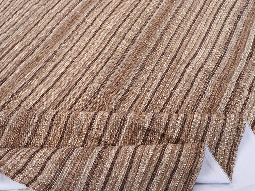 Vintage Persian Flatweave Kilim Square Room Size Carpet, No.30844 - Staging