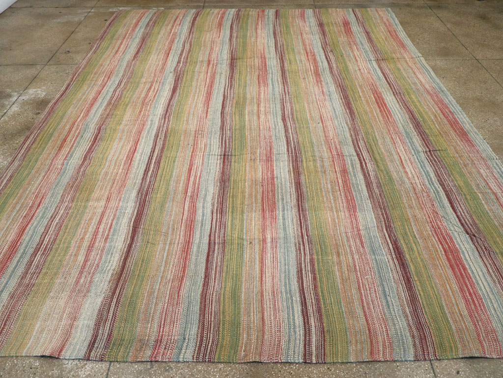 Modern Turkish Flatweave Room Size Carpet, No.30845 - Staging