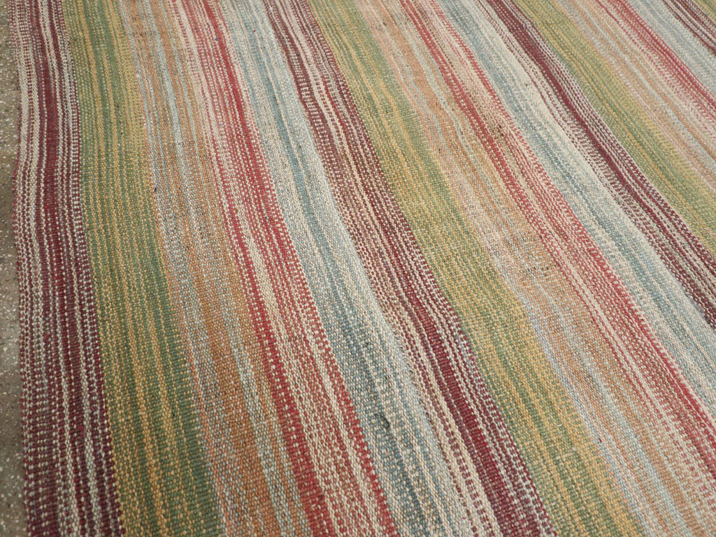 Modern Turkish Flatweave Room Size Carpet, No.30845 - Staging