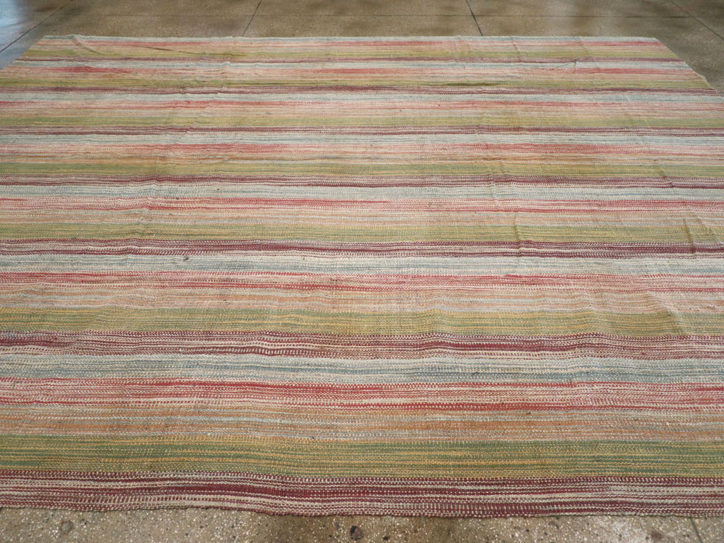 Modern Turkish Flatweave Room Size Carpet, No.30845 - Staging