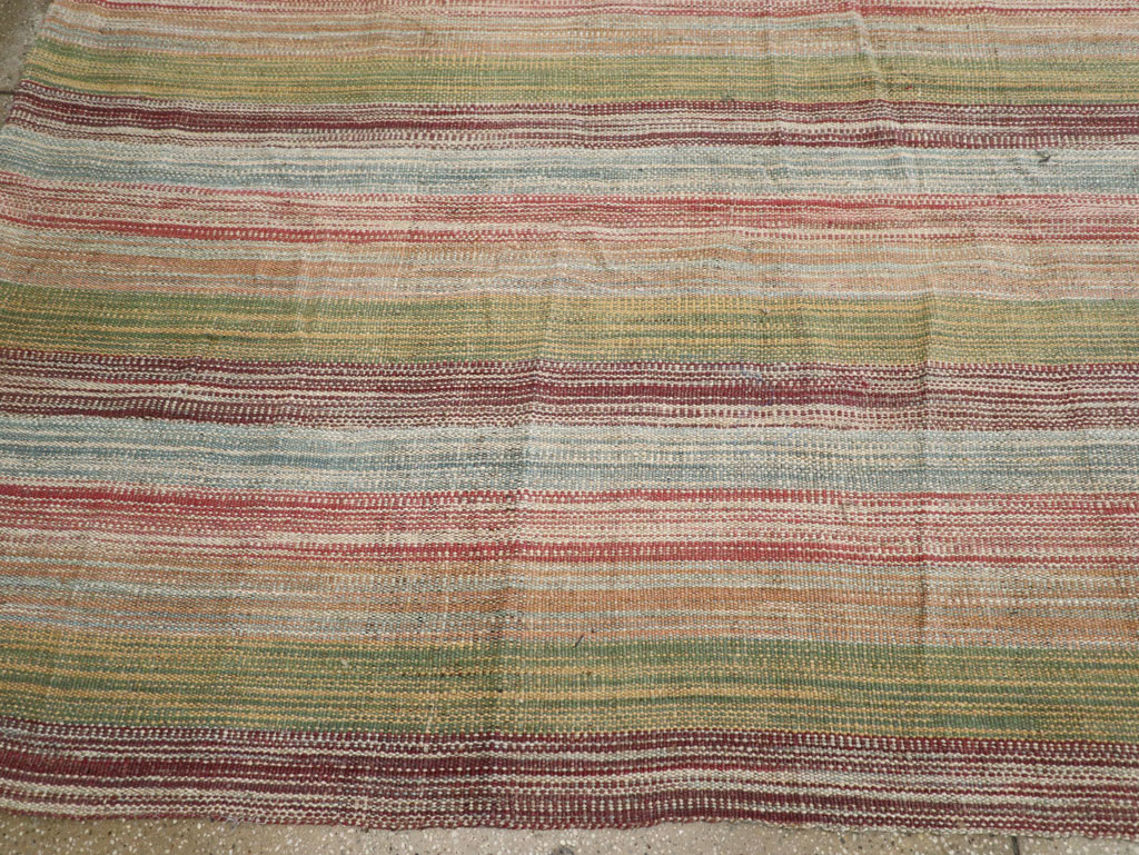 Modern Turkish Flatweave Room Size Carpet, No.30845 - Staging