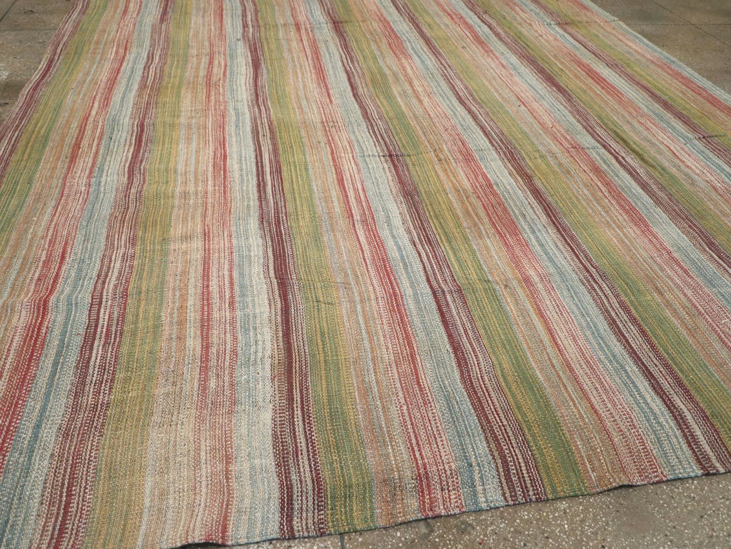 Modern Turkish Flatweave Room Size Carpet, No.30845 - Staging