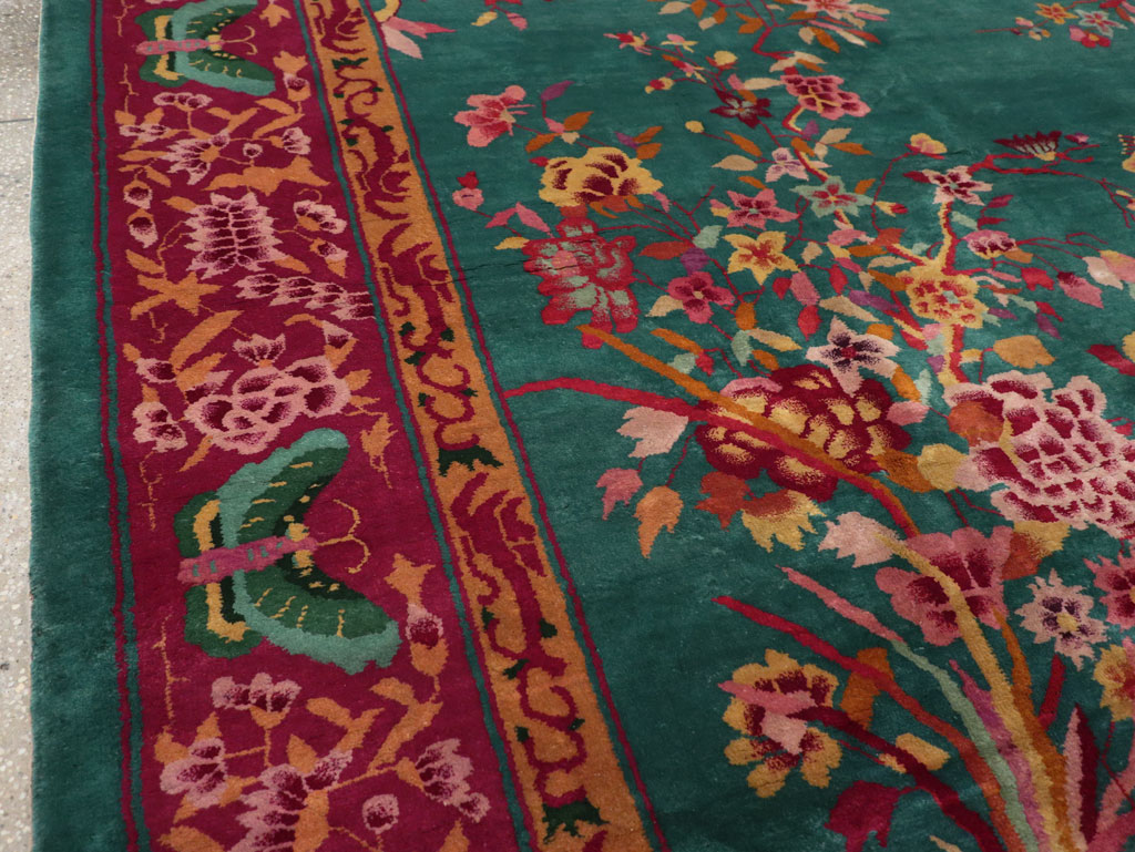 Vintage Chinese Art Deco Small Room Size Carpet, No.30861 - Staging