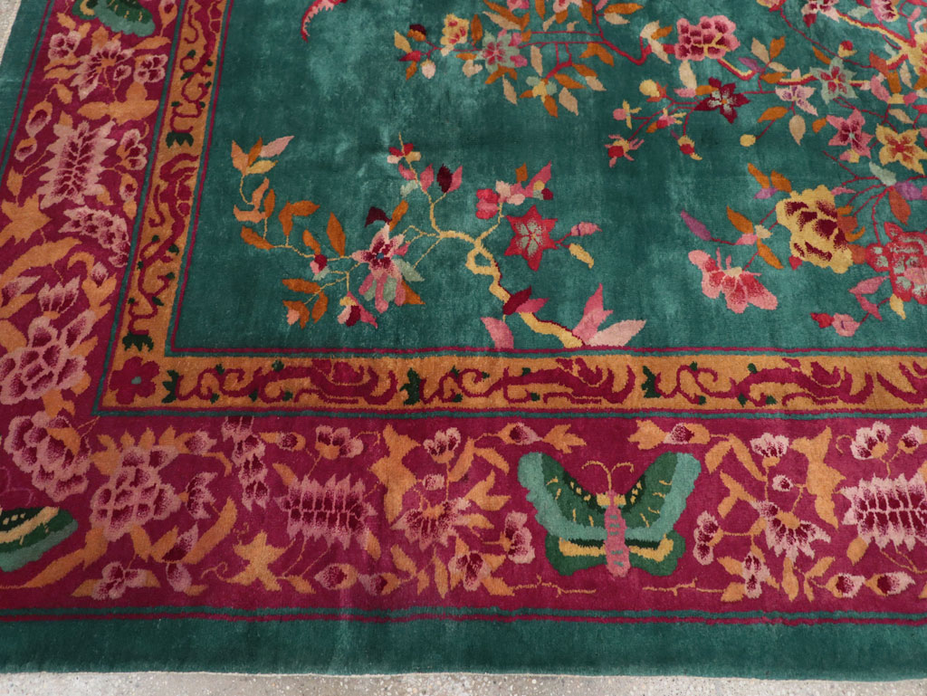 Vintage Chinese Art Deco Small Room Size Carpet, No.30861 - Staging